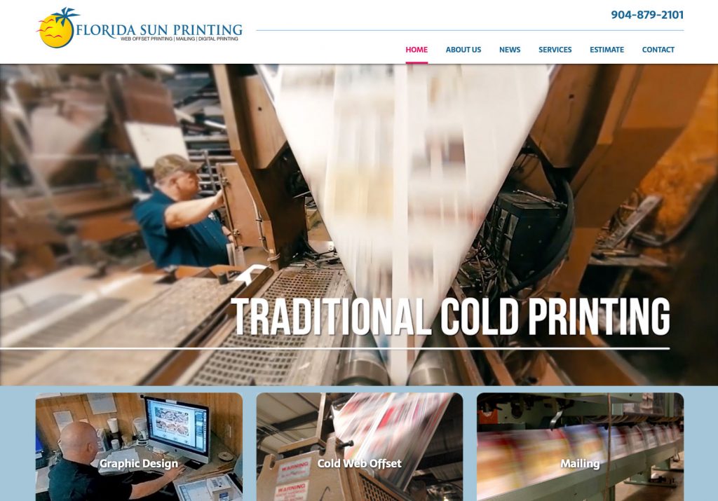 Jacksonville FL printer website design with video