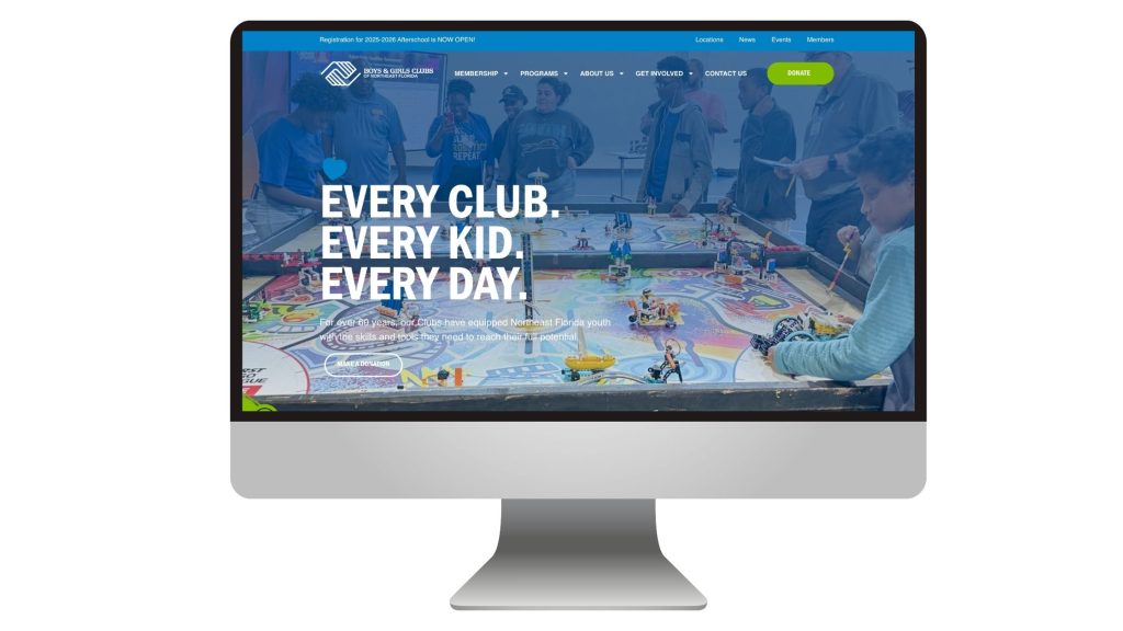 website design jacksonville by fisher agency for boys & girls club