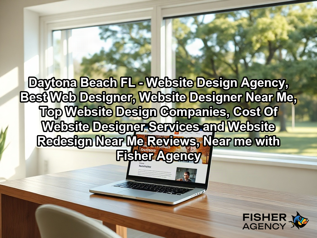 A high-end, sunlit modern creative office suite with large windows overlooking a lush suburban landscape of oaks and maples. On a clean oak desk, a sleek laptop displays a polished, vibrant website interface, symbolizing a completed professional project in a quiet, productive workspace.