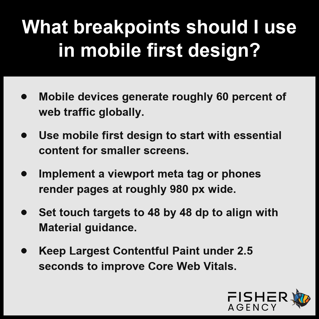 This summary card explains how mobile first design improves website accessibility by prioritizing mobile screen standards.